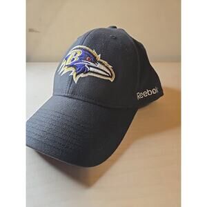 Baltimore Ravens Reebok Hat Black Cap Hat Ravens Elastic BandHat Black Adult